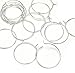 Rockin Beads 200 Silver-plated Brass 25mm Beading Hoop Wine Glass Charms Wire
