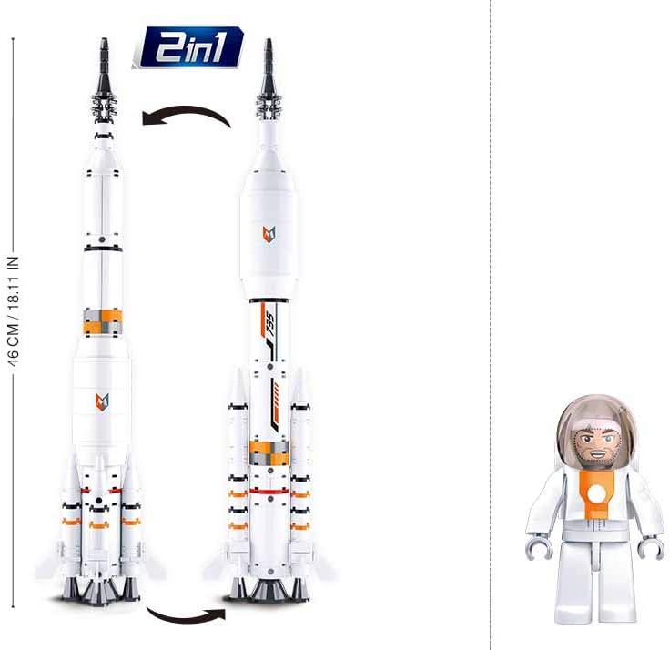 SPACE - SATURN ROCKET/LONG MARCH ROCKET (167PCS), Multicolor, 46.5 cm x 68.5 cm x 49 cm - Image 3