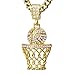 Gold Plated Mini Basketball Rim Pendant 20