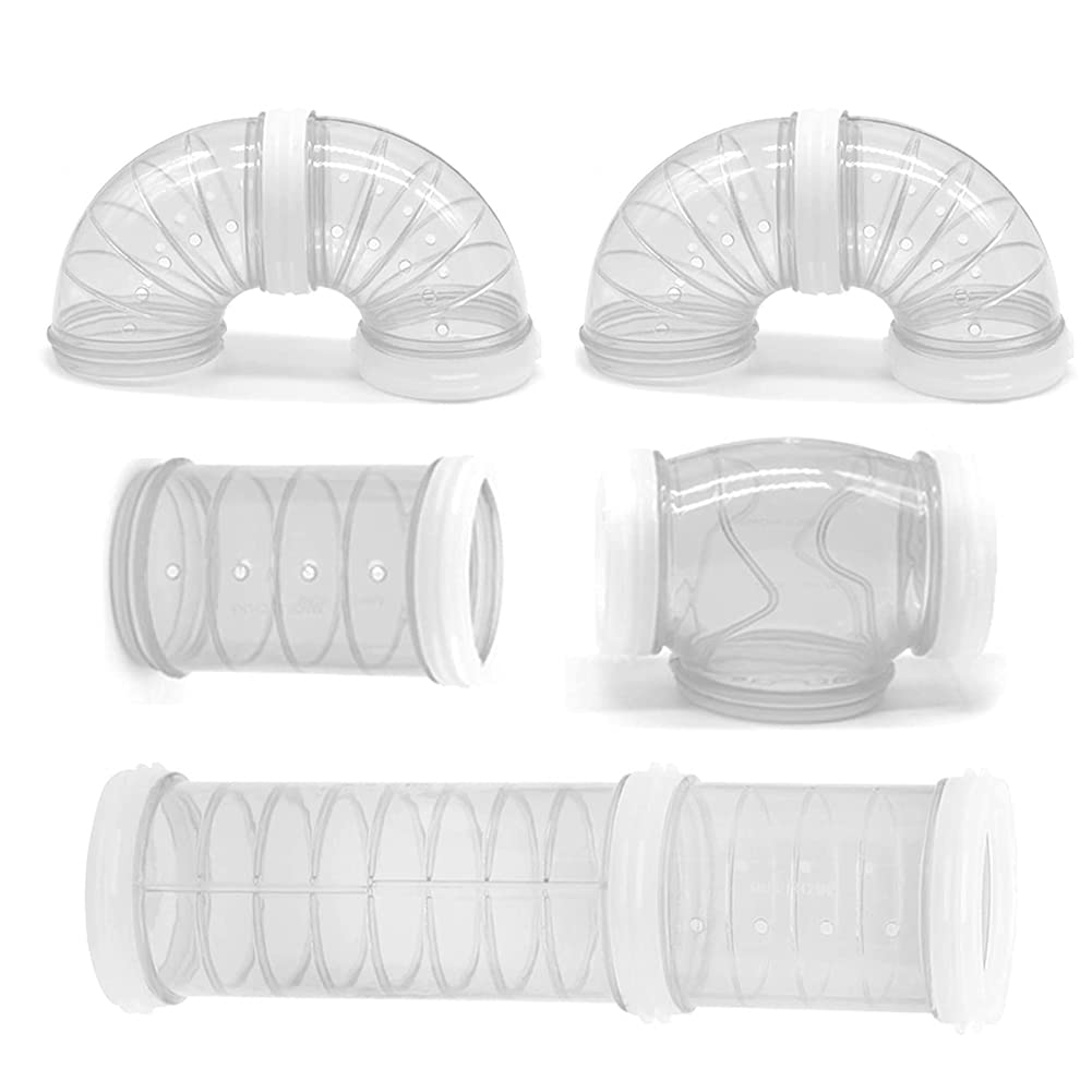 8 PCS Transparent Hamster Tube External Pipe Set - DIY Creative Connection Tunnel Track Cage Accessories Toy