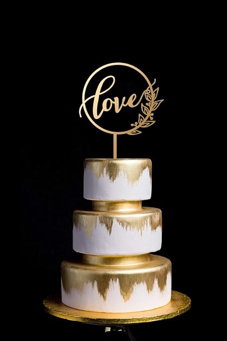 Decoration De Gateau De Mariage Avec Inscription Love Wedding Cake Top Couronne De Gateau En Bois Personnalisable Amazon Fr Cuisine Maison