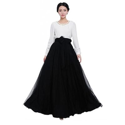 Amazon Chiffon Pleated Maxi Skirt Chiffon NASHALYLY Women's