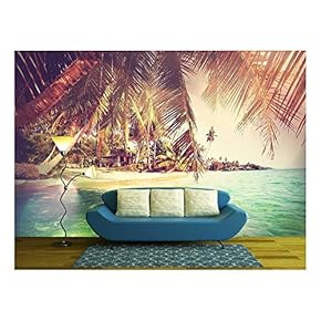 Serenity Beach - Removable Wall Mural | Self-Adhesive Large Wallpaper - 66x96 inches