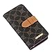 RAYTOP® Apple iPhone SE/5/5S Case Wallet Leather Cover 2-Slot Credit Card Holders GG Pattern Gold Logo Black Color Luxury Designer Vintage Classic Business Style Sleek Design For Girls Women Men