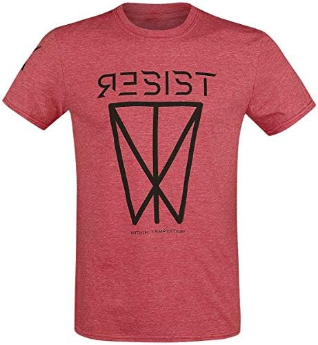 Within Temptation Resist Linear Logo T-Shirt Mottled red