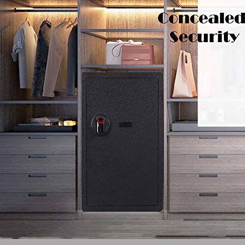 Jolitac Biometric Fingerprint Security Safe Box Smart Quick, Gun Safes for Pistols, Lock Box Cabinets, Solid Steel Safe Strongbox for Money, Jewelry, Cash Boxes, w/Deadbolt Lock (2.58 Cubic Feet)