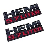 LZLRUN 2pcs B184-B Black HEMI 5.7 LITER Emblem Decal Badge Sticker Dodge Charger Ram 1500 Challenger Jeep Grand Cherokee
