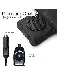 zona Tech Enfriamiento Asiento de coche cojín   2 Pack Black 12 V Automotive Temperatura regulable cómodo cojín de enfriamiento Asiento de coche