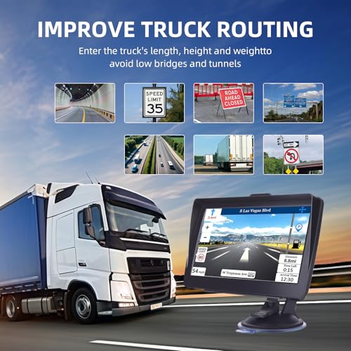 7" Sat Nav, 2026 UK & Europe Maps Included | Free lifetime map updates. Voice-guided turns, speed camera warnings. Ideal for HGV, van, motorhome.