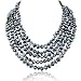 Akwaya 16-22 inch 7-8mm 5 Row Baroque Freshwater Cultured Pearl Necklace with Mother-of-Pearl-Base-Metal Clasp