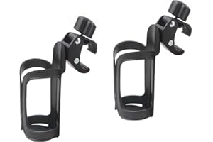 QOOWFEANIG 2 Pack 360 Degree Rotatable Cup Holder for Stroller, Bike, Wheelchair, Walker, Scooter - Universal for Uppababy St