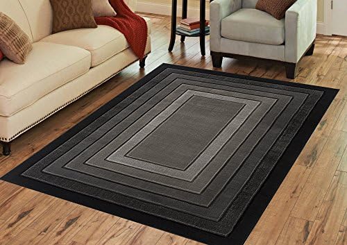 Contemporary Platinium Collection Area Rug by Benissimo Cozy, Soft, Durable and Easy Cleaning 3’ X 5’ Machine Rug for Living Room, Kitchen, Office