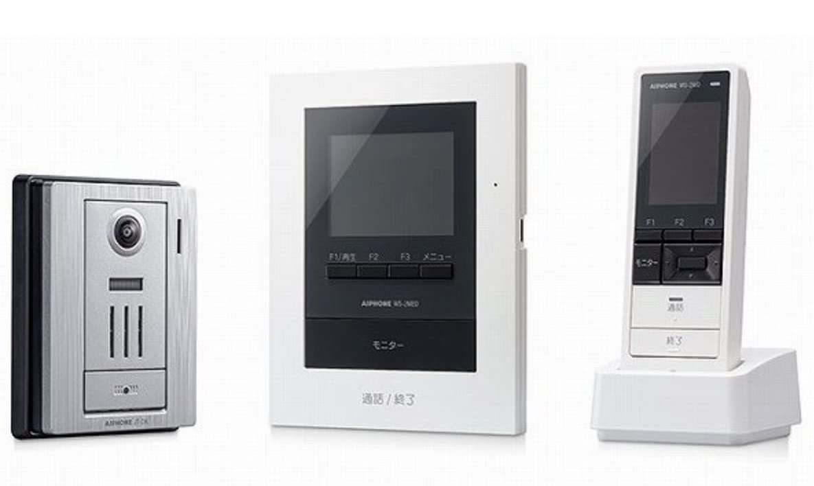 アイホン インターホン ドアホン テレビドアホン ワイヤレス 子機 電源直結式 自動応答 火災警報機と連動可 電気施錠対応 内線通話 135×22×180mm WS-24A商品画像