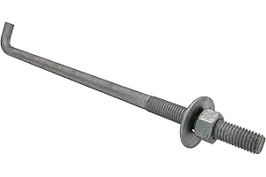 5/8" x 12-inch Galvanized Threaded Anchor Bolts with Hardware for Wood, Concrete (10 Pack)