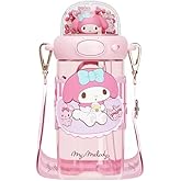 My Melody Water Bottle with Straw and Strap 650ml - Pink