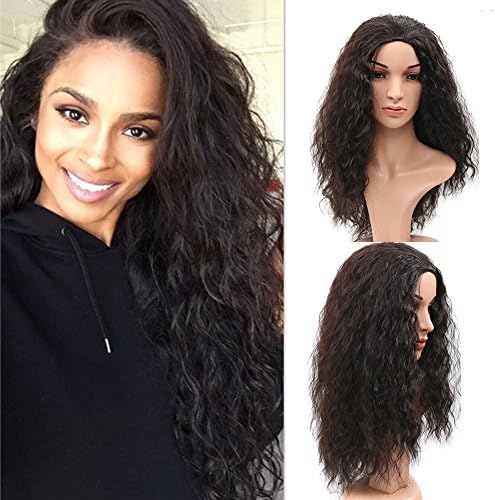 Deyngs Hair Fashion Long Water Wave Full Wigs for Women Party Cosplay Date Synthetic Wavy Wig + hairnet