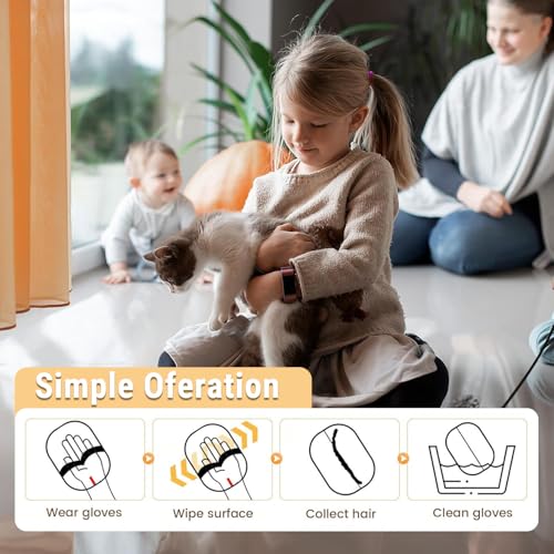 TORVEN Pet Hair Remover Glove - Brush Glove for Dogs and Cats, Antistatic and Reusable, Removes Hair from Sofa, Clothes, Cars and Carpets (1)