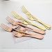 Sherily 10-Pieces Dinner Forks Set, 8-Inch Rose Gold Reusable Metal Stainless Steel Extra-Fine Table Dinner Forks