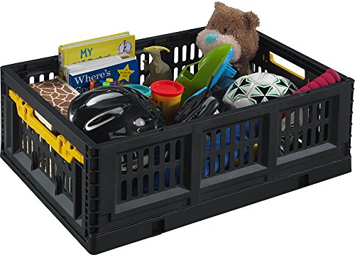 Stack-On FCB-2316 Collapsible Stackable Folding Crate, Black