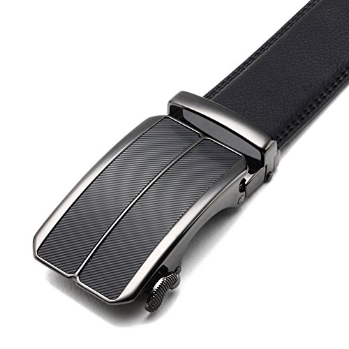 Men's Belt, Bulliant Leather Ratchet Belt for Men with Sliding Buckle 1 3/8" In Gift Box, Trim to Fit.