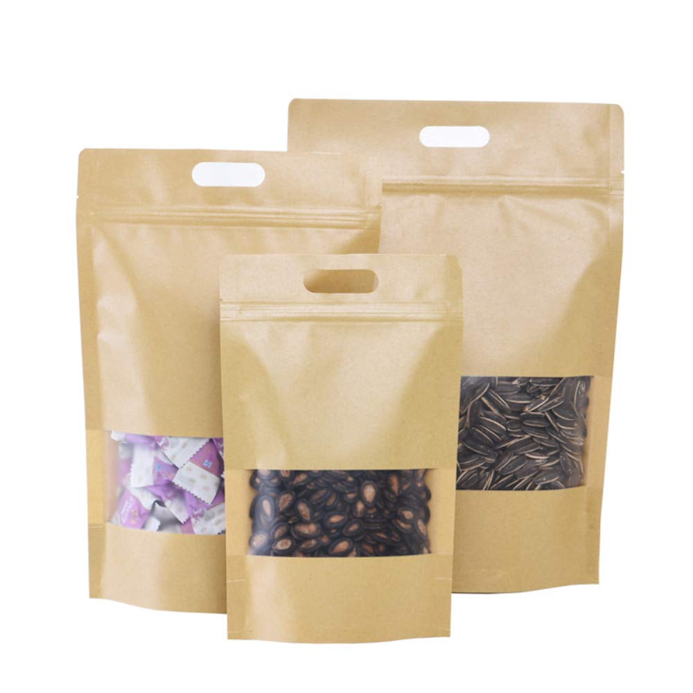 Kraft Paper Standup Zipper Pouch Gusset Bags Literacy Basics