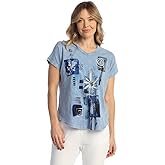 Jess & Jane V Neckline Short Sleeve Top - M91