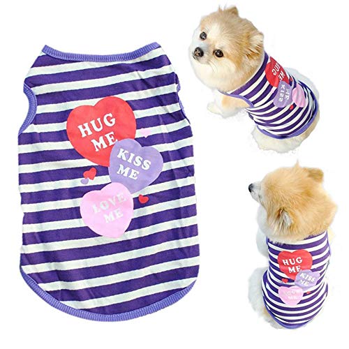 Howstar Pet Shirt, Printed Puppy Shirt Dog Clothes Soft Vest for Summer Pet Apparel (M, Purple) - Thumbnail 5