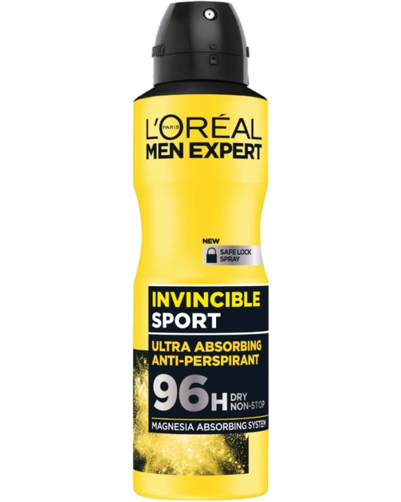 L'Oreal Men Expert Invincible Sport Deodorant, 150 ml, Pack of 6