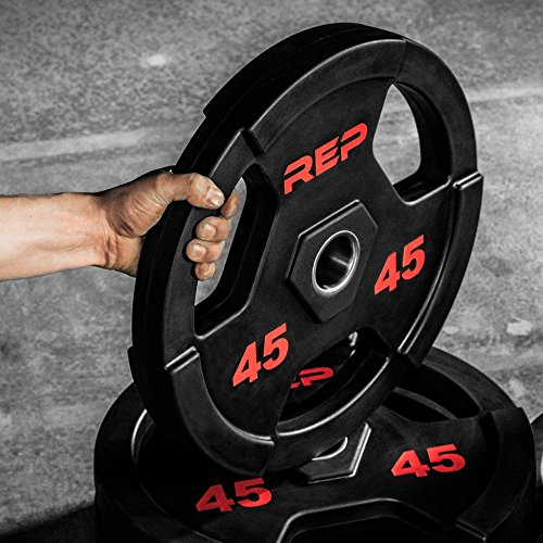 Rep Rubber Coated Olympic Plates - 65 lb Set