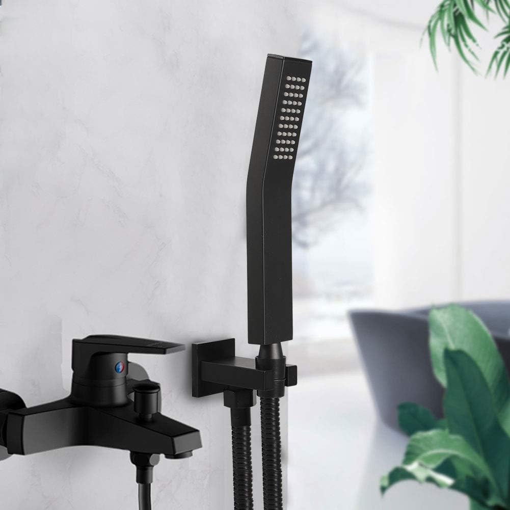 Wifehelper G1/2in Pressurized Handheld Bathroom Shower Head Showering Sprayer Kit Black Matte Handheld Showerheads - Image 5