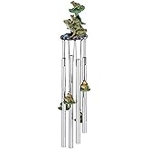 StealStreet SS-G-41951, Wind Chime Round Top Frogs Hanging Garden Porch Decoration Windchime