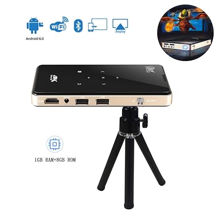 XRLTYY Mini Proyector DLP, 4K 1080P HD Android Portátil 6.0 ...