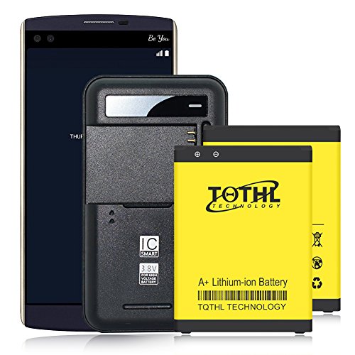 LG V10 Battery: TQTHL LG V10 Battery kit [2 Batteries + Charger] 2 X 3300 mAh Spare Replacement Li-ion Battery with Portable USB Travel Wall Charger [18-Month Warranty]