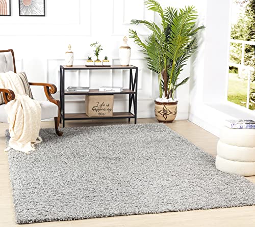 Livabliss Home Shaggy Rug - Modern Berber Rugs Living Room, Large 120x170 cm, Soft Shaggy Rugs for Bedroom - Neutral Boho Fluffy Rug, Easy Care Plush Thick Pile - Grey