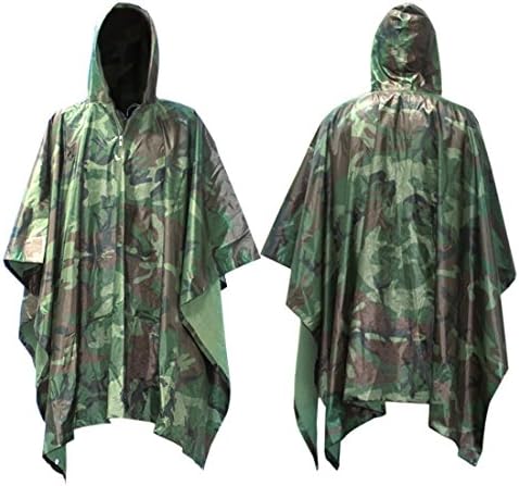 Mture Rain Poncho, Waterproof Raincoat Poncho for Outdoor Camping Military Cycling Traveling, 3 in 1 Multi-function Waterproof Poncho Rainwear