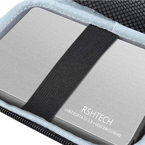 RSHTECH Hard Drive Case for 2.5 Inch SSD External Hard Disk GPS Camera Portable Ultra Slim Carrying Case, EVA Shockproof - Thumbnail 3