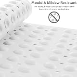 ANSIO Bath Mat Non Slip 100 x 40 cm White with Drain Holes view 4