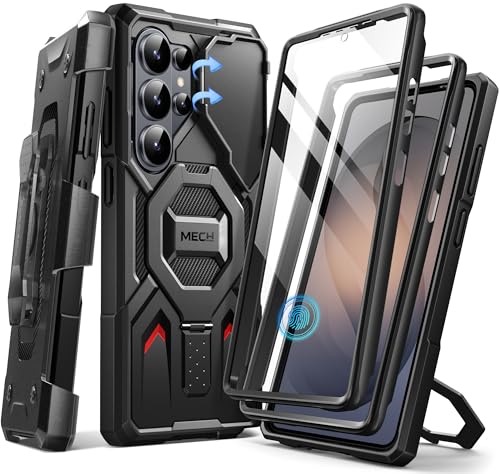 TONGATE Magnetic Stand for Samsung Galaxy S26 Ultra Case, Compatible with Magsafe, [Camera Cover & 2 Front Frames][Military Drop Protection] S26 Ultra Case Built-in Screen Protector & Belt Clip, Black