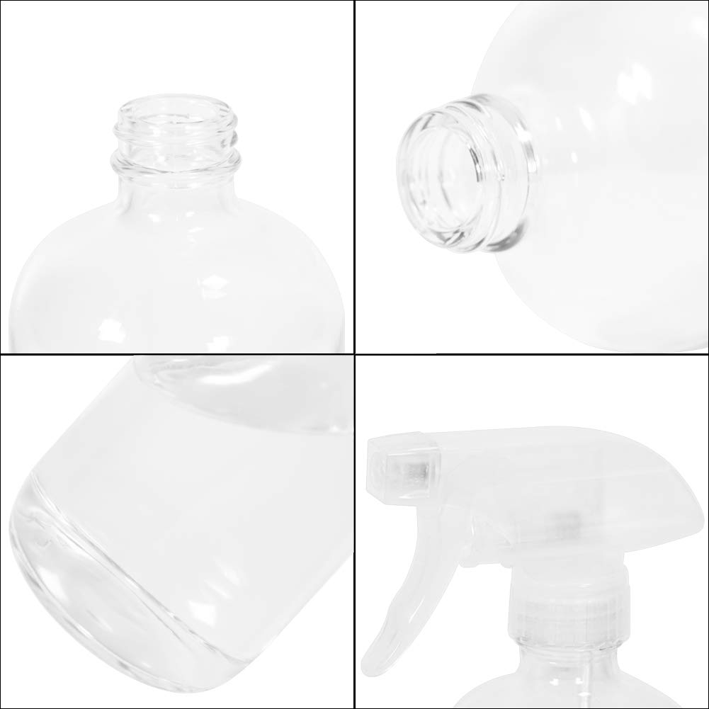 Glass Spray Bottles Empty 16oz Boston Round Bottle Refillable Container for Essential Oils with Funnel Lables Cleaning Products Aromatherapy Lotions Liquid Soaps (WhiteWhite)