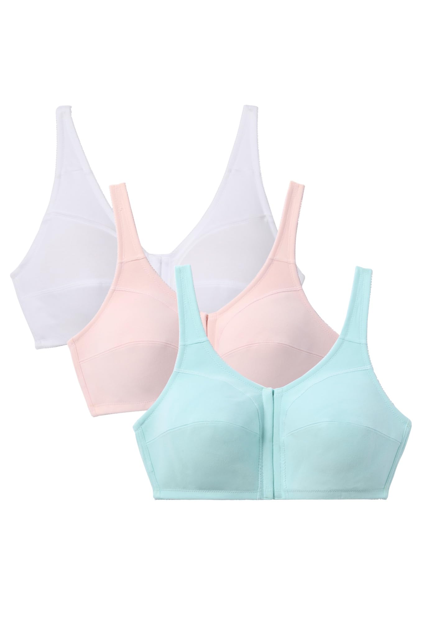 Comfort Choice Women's Plus Size 3-Pack Front-Close
