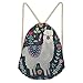 Showudesigns Llama Floral Drawstring Backpack for Kids Boys Girls String Sack Gympack Women Small Cinch Gym Bag Yoga Pouch