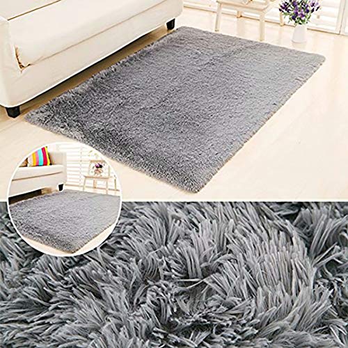 LOCHAS-Ultra-Soft-Indoor-Modern-Area-Rugs-Fluffy-Living-Room-Carpets-Suitable-for-Children-Bedroom-Home-Decor-Nursery-Rugs-4-Feet-by-53-Feet-Gray