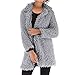 Womens Fashion Winter Coat Long Sleeve Lapel Faux Shearling Shaggy Oversized Coat Jacket with Pockets Warm Winter (Gray, S)thumb 1