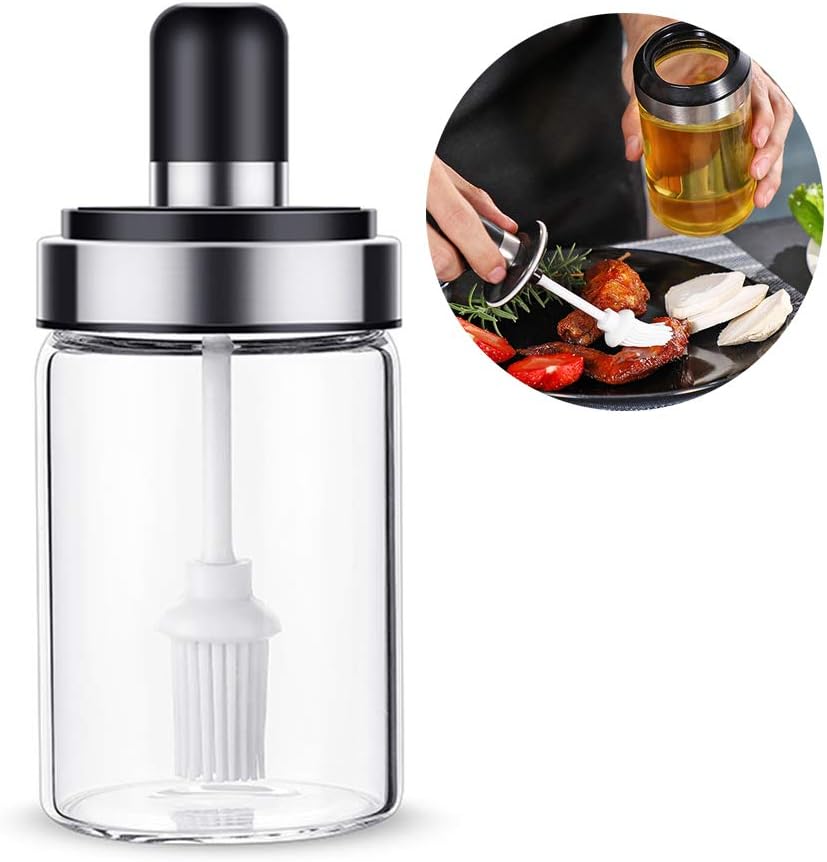 Alapaste Condiment Seasoning Pots,Reusable Glass Spices Jars Condiment Jars Bottles Spices Container with Lids and Spoons for Home and Kitchen