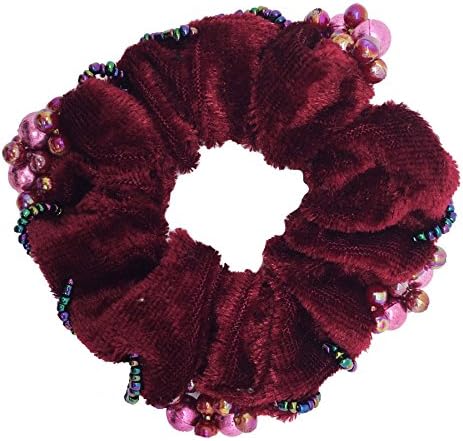Pack of 2 Red Velvet Hair Scrunchies Elastic Hair Bands Tie Band Ponytail Holder, Hair Scrunchy, Hair Rubber Bands
