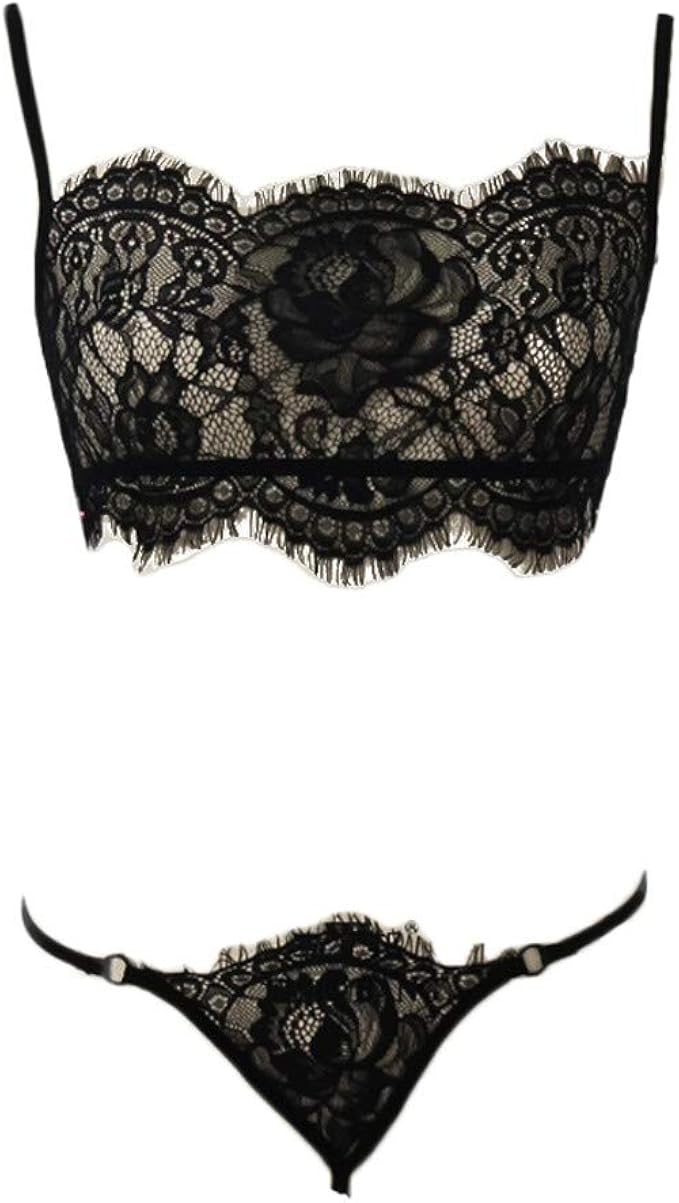 black lace underwear set
