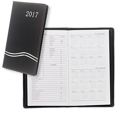 2017 Black Cover Personal Organizer Planner - 7" x 4" x .5"