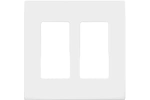ENERLITES - SI8832-W-STICKER Screwless Decorator Wall Plates Child Safe Outlet Covers, Size 2-Gang 4.68" H x 4.73” L, Unbreakable Polycarbonate Thermoplastic, SI8832-W, Glossy, White
