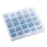 NUOLUX Sewing Machine Bobbins for Brother Janome Singer Elna-25pcs(Blue)