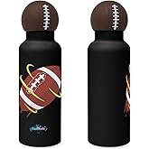 SIPPYBUDS Game Time Football Water Bottle - Insulated Water bottle with Football Design for Enthusiasts – Stainless Steel Water Bottle with Leak Proof Design - 16oz